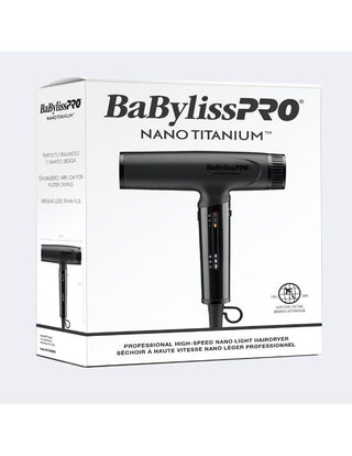 BaByliss PRO Nano Titanium High-Speed Nano Light Hairdryer (Matte black)