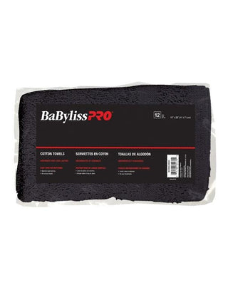 BaByliss PRO Black Cotton BleachProof Towels - 12 count