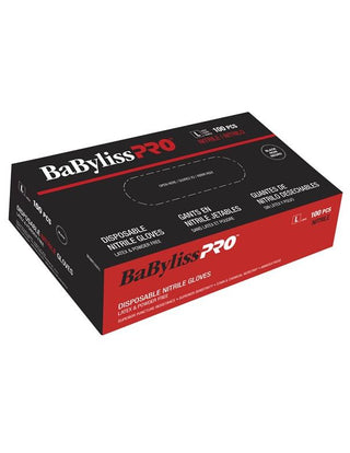 BaByliss PRO Disposable Nitrile Gloves Large Black